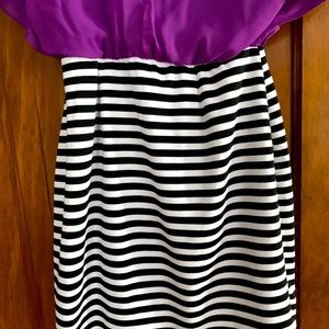 Cute dress Solid top, b/w stripe bottom M